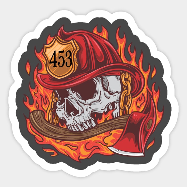 Fire Skull 453 Sticker by LostHose